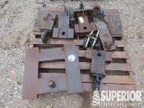 (4) Pallets Various Hitches, Jacks, Fuel Pump, Sli