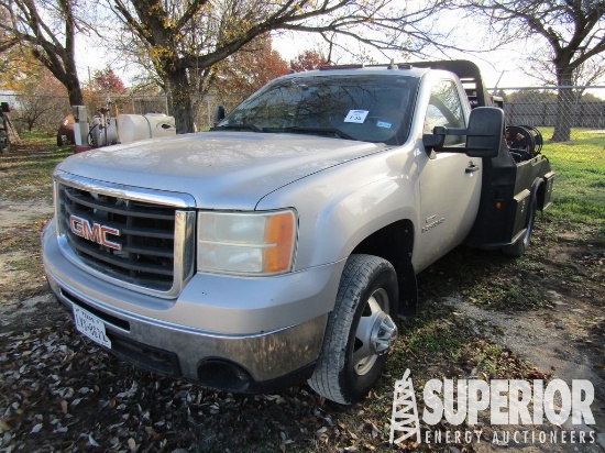 (x) (1-32) 2009 GMC 3500 Sgl Cab 4WD Dually Flatbe