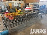 (6-159) 4'W x 16'L Work Table w/Tool Racks, Misc C