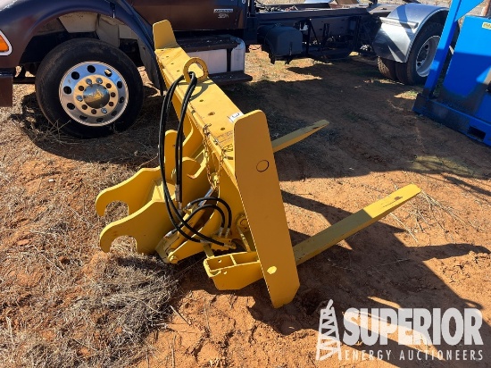 (3-118) (2) 4' Fork Attachments, (1) w/Hyd Quick C