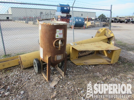 100# Sand Blast Pot, Shop Jib Stinger. Located in