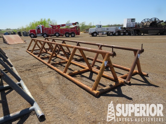 (15-89) (2) 42"H x 28'L Pipe Racks. Located In Yar
