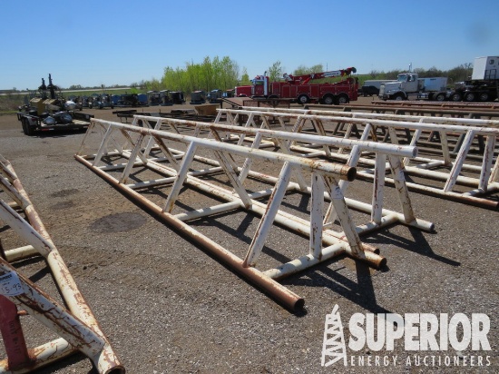 (15-92) (2) 42"H x 28'L Pipe Racks. Located In Yar