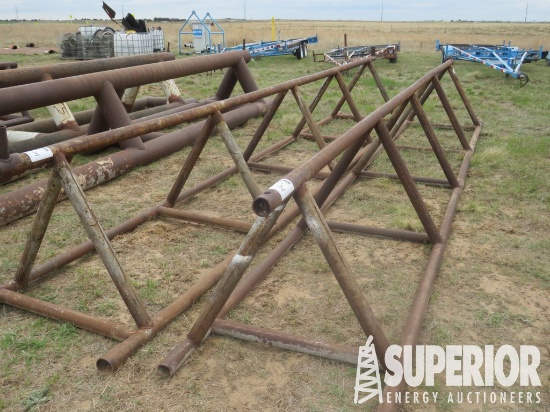 (16-24) (2) 36"H x 21'L Pipe Racks. Located In Yar