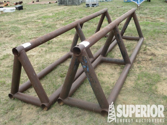 (16-26) (2) 35"H x 12'L Pipe Racks. Located In Yar