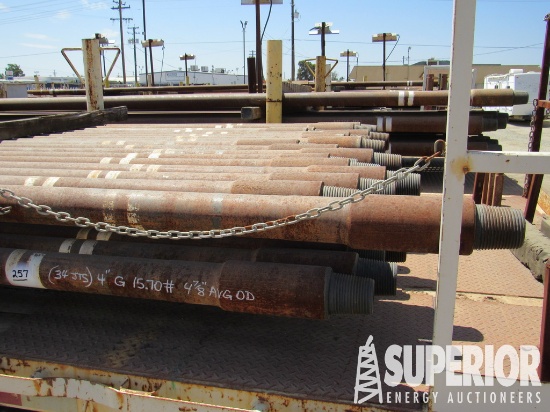 1445Ft (34 Jts) 4", G-105, 15.70#, Rng 3 Drill Pipe w/