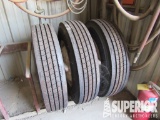 (3) 11R-24.5 Highway Tires (UNUSED), (2) w/ Steel