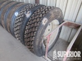 (2) 11R-24.5 Lug Tires (UNUSED) w/ Alum Budds