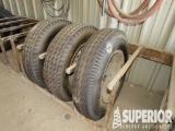 (3) 8.25-20 Highway Tires (UNUSED) w/ Steel Budds