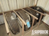 (4) 215/75R17.5 Highway Tires (UNUSED) w/ Alum Bud