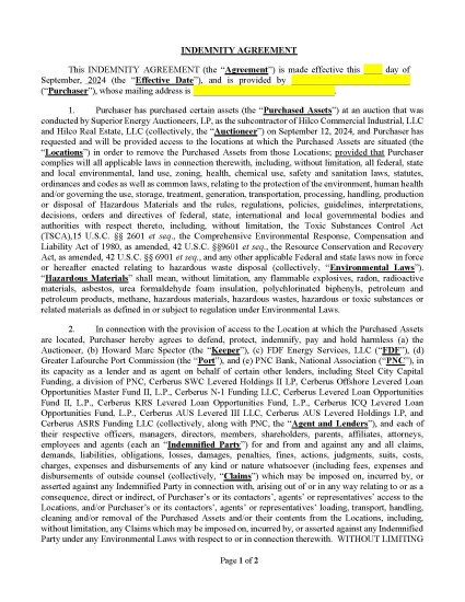 INDEMNITY AGREEMENT