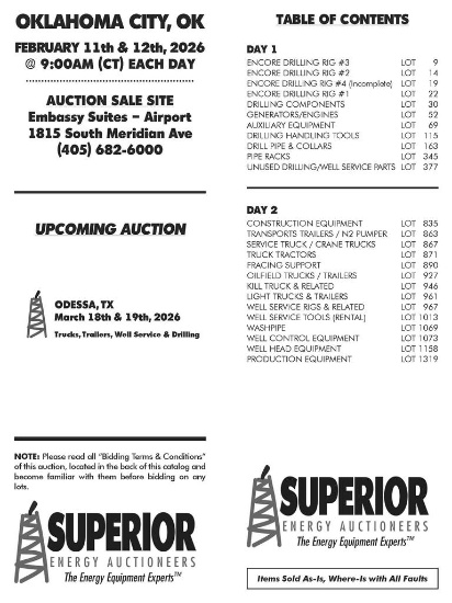 Table of Contents / Yard Directions