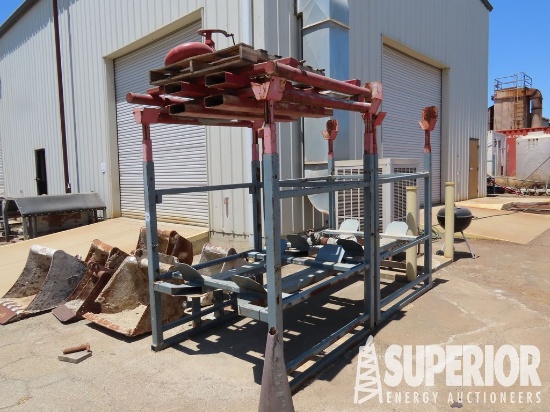 (2) 5' x 5' Adj Height Steel Pallet Sack Stands