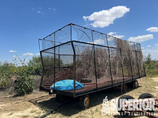 (3) Portable Cotton Basket Wagons