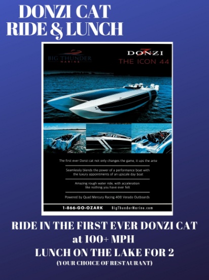 Donzi Cat Ride & Lunch For 2