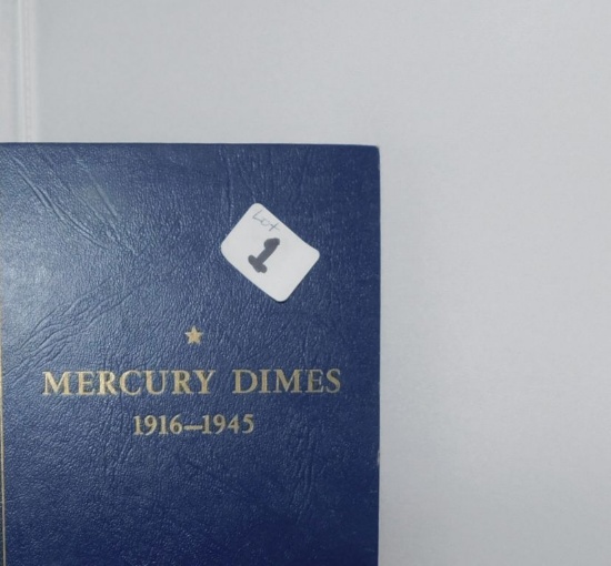 (1) Whitman 1916-1945 "Mercury" Head Dime Book Collection. Partial Set, Mis