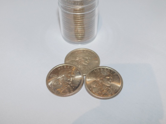 Lot Approximately (20) Sacagewea 2000 D Deep Cameo Dollars Uncirculated