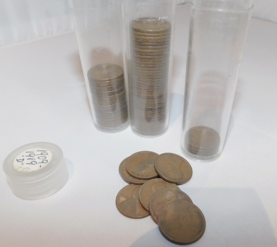 Lot Approximately  (12) 1909-1919 "D" Lincoln Pennies (20) 1909-1919 "S" Li