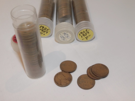 Lot Approximately  (24) 1920-1924 Lincoln Wheat Pennies, (48) 1920-1924 "P"