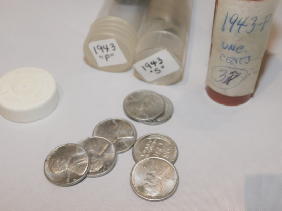 Lot Approximately (53) 1943 "P" Lincoln Wheat Pennies, (30) 1943 "S" Lincol