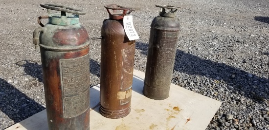 (3) Brass Fire Extinguishers