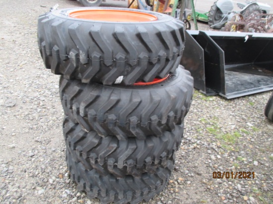 10-16.5 Skid Steer Tires on Bobcat Rims