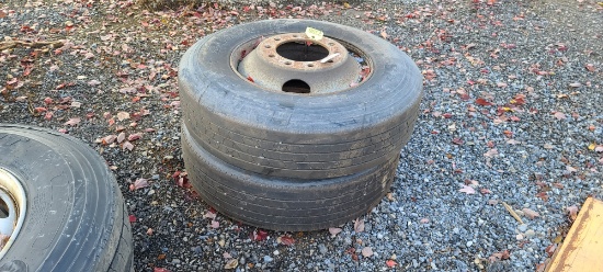 2 295-75 R22.5 Tires And Rims