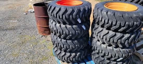 4-New 10x16.5 Skidloader Tires & Rims