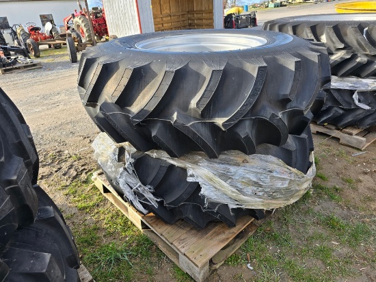 New 2-Titan 16.9-28 Tires & 8-lug Rims