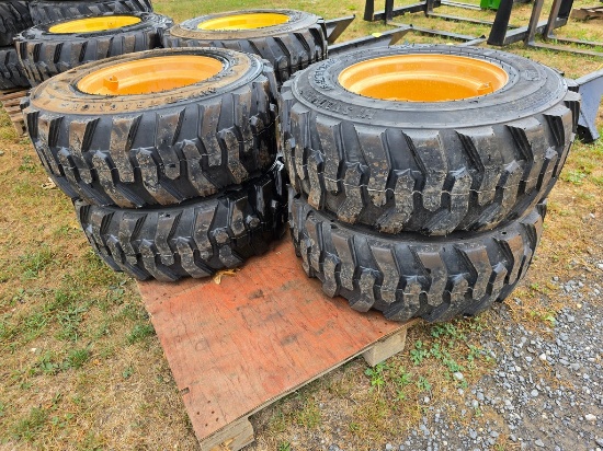 New 4-Forerunner 12-16.5 Skidloader Tires & Rims