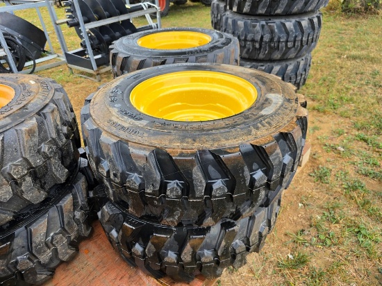 New 4-Forerunner 12-16.5 Skidloader Tires & Rims