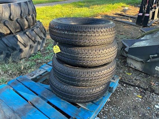 New Set Of 4 Road Guider 205/75R15 Trailer Tires