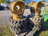 4- Galaxy 10x16.5 Skidloader Tires & Rims
