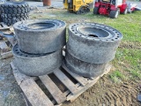 4-33x12-16 Galaxy Solid Skidloader Tires & Rims