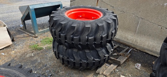 2-Titan 17.5-24 Tractor Tires & Rims