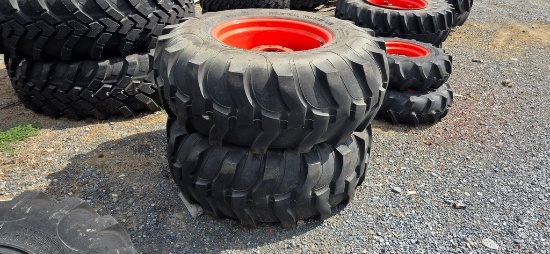2-Titan 16.9-24 Tractor Tires & Rims
