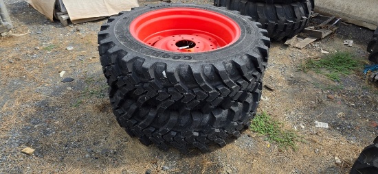 2-Good Year 340/70R28 Tractor Tires & Rims