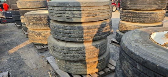 4-295/75R22.5 Truck Tires & Rims