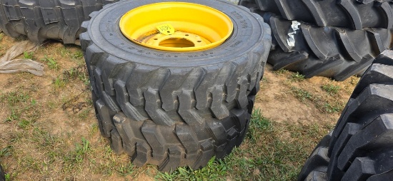 2-Power Master 10-16.5 Skidloader Tires & Rims