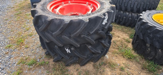 2-Good Year 320/70R24 Tractor Tires & Rims