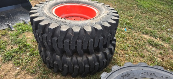 2-Titan 12.5/80-18 Tractor Tires & Rims