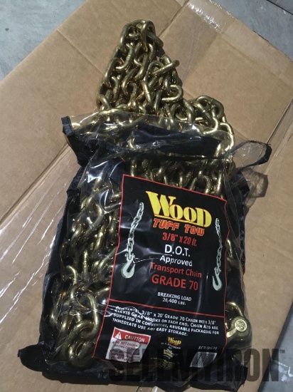 Unused 3/8 in X 20 ft D.O.T. Approved G70 Chain