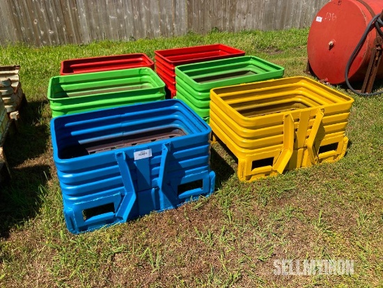 (6) 2x3 Steel open top containers