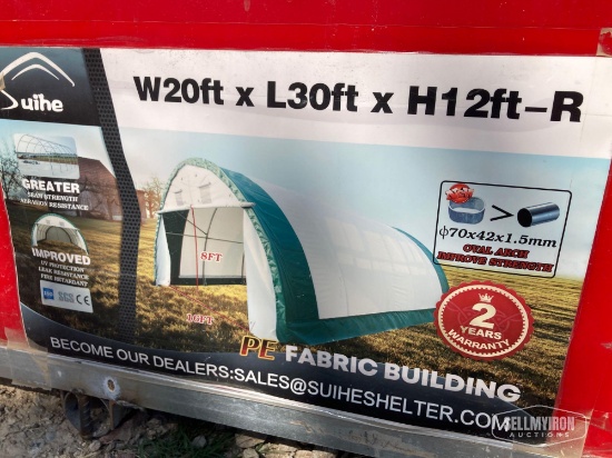 Unused 2022 Suihe 203012R 20 Ft x 30 Ft x 12 Ft Dome Frame Storage Building [YARD 1]