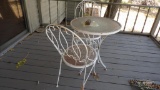 Metal Table, Chairs, (4) Ironleg Benches & Porch Swing