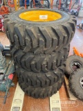 (4) 10x16.5 Unused Tire and Rim Take offs for John Deere 316 Skid Steer Loader