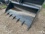 Unused 78in Tooth Bucket Skid Steer Attachment [YARD 1]