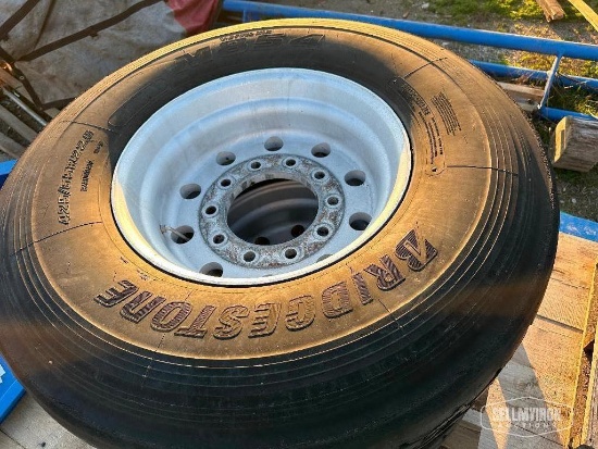 (2) 425/65R22.5 Tires on Aluminum Rims