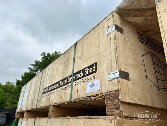 Unused 12ft x 20ft MSC1220F Galvanized Metal Livestock Shed [YARD 1]
