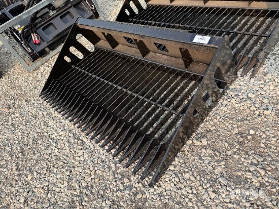 Unused 2026 Wolverine SB66 66in Rock / Skeleton Bucket Skid Steer Attachment [YARD 1]